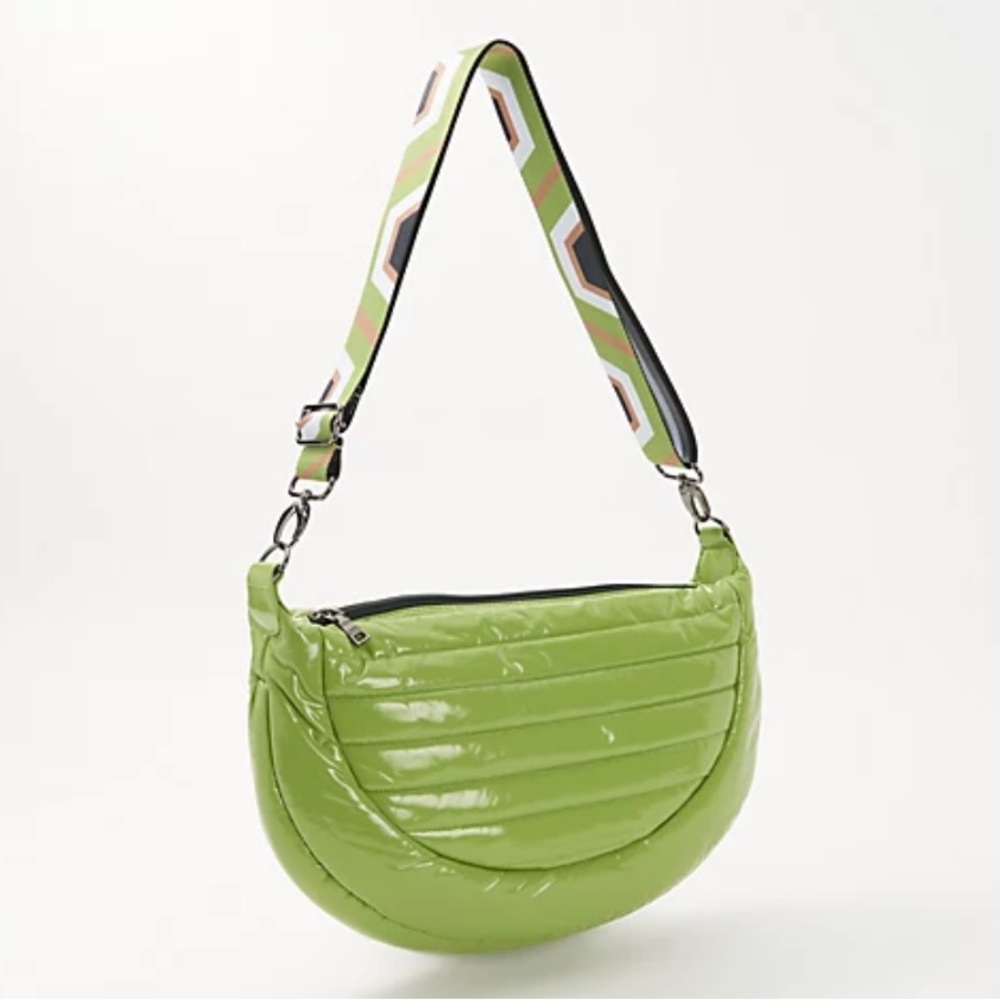 Think Roylyn Halfmoon Crossbody Nylon Bag in Moss